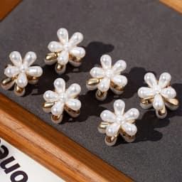 6pcs 3pcs 1pc Kids Women Girls Flower Shaped Hair Grab Clips, Faux Pearl Decorative Hair Barrettes Hair Decoration Accessories