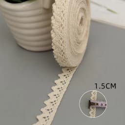 5Yards Cotton Lace Trim Ribbon Beige Sewing Trim Lace Ribbon Crochet Lace Fabric DIY Wedding Party Craft Gift Decor