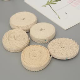 5Yards Cotton Lace Trim Ribbon Beige Sewing Trim Lace Ribbon Crochet Lace Fabric DIY Wedding Party Craft Gift Decor