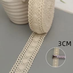 5Yards Cotton Lace Trim Ribbon Beige Sewing Trim Lace Ribbon Crochet Lace Fabric DIY Wedding Party Craft Gift Decor
