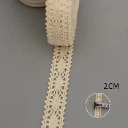 5Yards Cotton Lace Trim Ribbon Beige Sewing Trim Lace Ribbon Crochet Lace Fabric DIY Wedding Party Craft Gift Decor