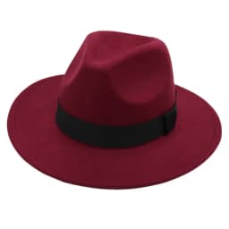 Autumn and winter men and women's new large brimmed hats, fashionable woolen jazz hats, English style top hats