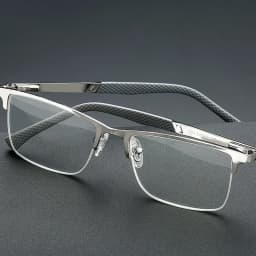 Men's Half-frame Business Reading Glasses Anti-blue Light Anti-fatigue Metal Frame Presbyopia Glasses +1.0 To +4.0