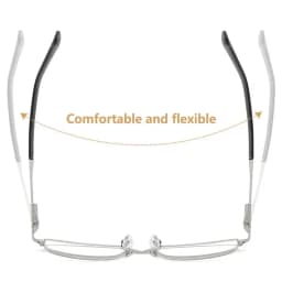 Men's Half-frame Business Reading Glasses Anti-blue Light Anti-fatigue Metal Frame Presbyopia Glasses +1.0 To +4.0