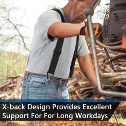 Hidden Suspenders for Men 1.6" Wide Elastic Adjustable Work Suspenders Heavy Duty with 4 Snap Loop X-back Braces for Trousers