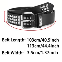 Trend Rivet Belt Heavy Metal Belt Men Women Punk Nightclub Rock Style Belt Jeans Belt Y2K Belt Fashion Decoration Women's Belts