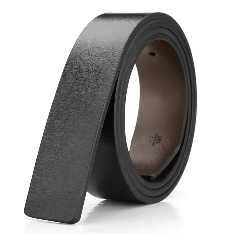 New Men's PU Leather Belts Double Sided Belts Men Fashion No Buckle Belts High Quality Black Brown Sided Strap Waistband 3.3cm