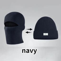 2 In1 Winter Mask Beanies Hats Warm Knitted Balaclava Hats Windproof Solid Full Face Ski Bonnet Tactical Cycling Earmuffs Cap