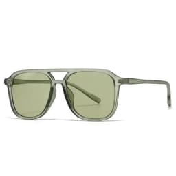 SO&EI Retro Double Bridges Men Square Sunglasses Fashion Blue Green Shades UV400 Women Trending Gradient Sun Glasses