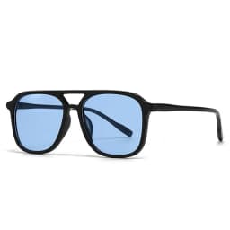 SO&EI Retro Double Bridges Men Square Sunglasses Fashion Blue Green Shades UV400 Women Trending Gradient Sun Glasses