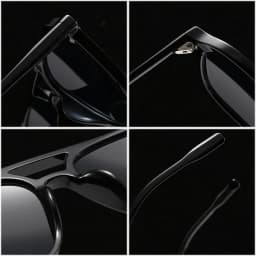 SO&EI Retro Double Bridges Men Square Sunglasses Fashion Blue Green Shades UV400 Women Trending Gradient Sun Glasses
