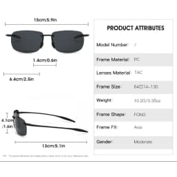 New Ultra-light Frameless Colorful Polarized Sunglasses for Men and Women TR90 Material Suitable for Leisure and Vacation UV400