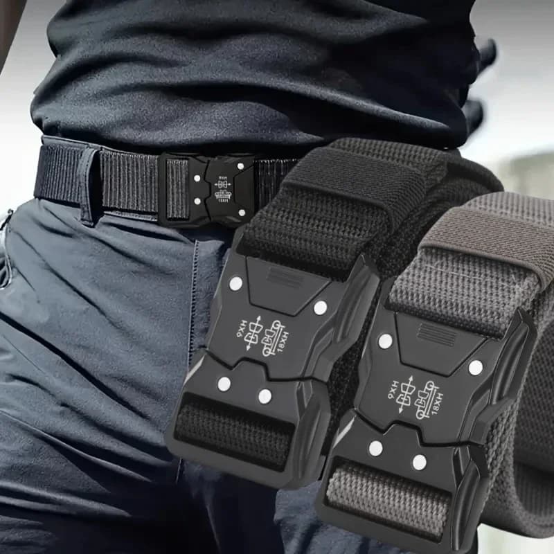 1pcs New Versatile Men's Tactical Belts - Durable, Adjustable Design - for Outdoor Hunting & Sports Enthusiasts Men Belt
