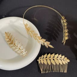 New Retro Gold Color Leaf Headband Headpiece Crown Tiara Headdress Goddess Greek Head Jewelry Bride Wedding Hair Accessories