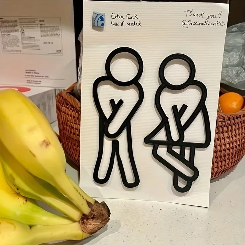 2pcs Interesting Bathroom Signs - Signals for Men'S And Women'S Restrooms - Door Decorations for Men'S And Women'S Restrooms