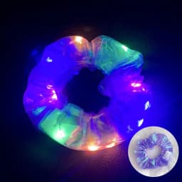 10pcs LED Scrunchies Light Up Organza Hair Scrunchy Elastic Hair Ties for Women Girl Glow in The Dark Party Supplies Neon Outfit