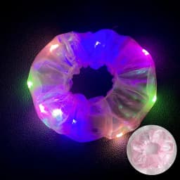 10pcs LED Scrunchies Light Up Organza Hair Scrunchy Elastic Hair Ties for Women Girl Glow in The Dark Party Supplies Neon Outfit
