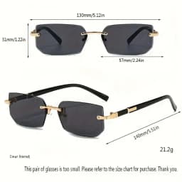 5/1 PCS Rimless Sunglasses Rectangle Fashion Popular Women Men Shades Small Square Sun Glasses For Female Male Summer Traveling