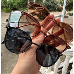 2PCS Women Cute Skinny Cat Eye Eyewear Men Vintage Narrow Cateye Sunglasses Fashionable Glasses