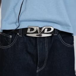 Unisex Nostalgic DVD Buckle Belt Versatile Black White Decorative Waist Straps Belt for Men Women Jeans Matching Gift for Her