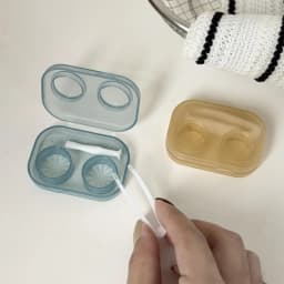 1pc Ins Contact Lens Box Portable Transparent Minimally Integrated Companion Box Girls Travel Contact Lens Case with Tweezers
