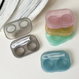1pc Ins Contact Lens Box Portable Transparent Minimally Integrated Companion Box Girls Travel Contact Lens Case with Tweezers
