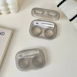 1pc Ins Contact Lens Box Portable Transparent Minimally Integrated Companion Box Girls Travel Contact Lens Case with Tweezers