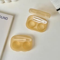 1pc Ins Contact Lens Box Portable Transparent Minimally Integrated Companion Box Girls Travel Contact Lens Case with Tweezers