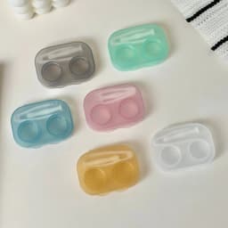 1pc Ins Contact Lens Box Portable Transparent Minimally Integrated Companion Box Girls Travel Contact Lens Case with Tweezers