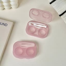 1pc Ins Contact Lens Box Portable Transparent Minimally Integrated Companion Box Girls Travel Contact Lens Case with Tweezers