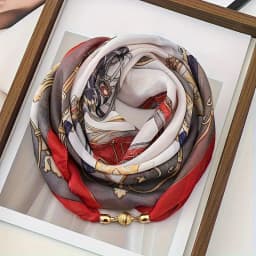 Thin Sun Protection Scarf Women Magnetic Clasp Small Square Shawl Chiffon Elegance Silk Air Conditioner Neck Protection Scarves
