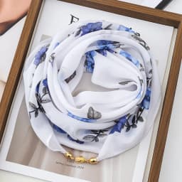 Thin Sun Protection Scarf Women Magnetic Clasp Small Square Shawl Chiffon Elegance Silk Air Conditioner Neck Protection Scarves