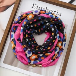 Thin Sun Protection Scarf Women Magnetic Clasp Small Square Shawl Chiffon Elegance Silk Air Conditioner Neck Protection Scarves
