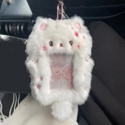 Cartoon Cute Plush Photocard Case Cartoon Bag Keychain Fox Photocard Case Student Card Holder Idol Photos Protective Cover