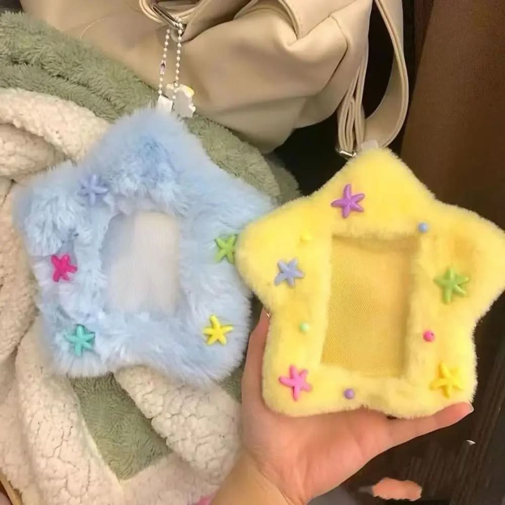 Cartoon Cute Plush Photocard Case Cartoon Bag Keychain Fox Photocard Case Student Card Holder Idol Photos Protective Cover