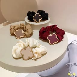 2025 Clearance Warm Color Cute and Sweet French Large Intestine Circle Ponytail Hair Ring Hair Ties Hair Accessories Head Bands