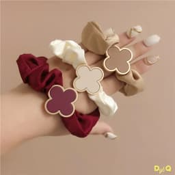 2025 Clearance Warm Color Cute and Sweet French Large Intestine Circle Ponytail Hair Ring Hair Ties Hair Accessories Head Bands