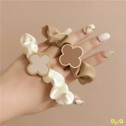 2025 Clearance Warm Color Cute and Sweet French Large Intestine Circle Ponytail Hair Ring Hair Ties Hair Accessories Head Bands