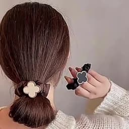 2025 Clearance Warm Color Cute and Sweet French Large Intestine Circle Ponytail Hair Ring Hair Ties Hair Accessories Head Bands