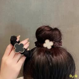 2025 Clearance Warm Color Cute and Sweet French Large Intestine Circle Ponytail Hair Ring Hair Ties Hair Accessories Head Bands