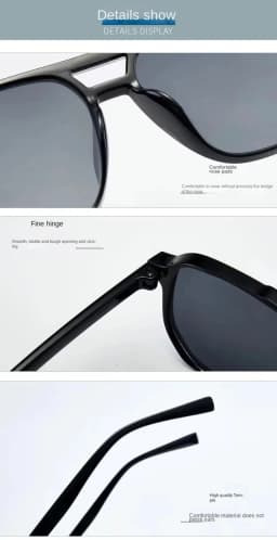 Vintage Men Women Big Sunglasses Men Square Shades Brand Designer Unisex Sun Glasses Black Lense Male Female Sunglasses UV400