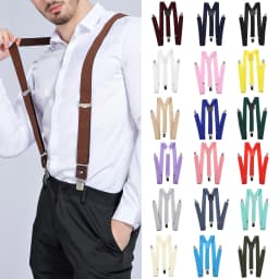 Hot Sale Solid Color Elastic Leather Suspender For Men Women Black Red Sage Green Adjustable Pants Shirt Girl Skirt Accessories