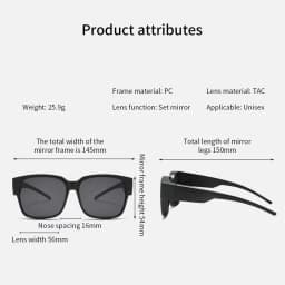 New Fashion Polarized Sunglasses Cover Over Myopia Prescription Glasses Portable Men Women Vintage Fishing Driving Eyewear