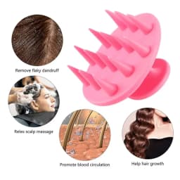 WANMEI Silicone Shampoo Head Scalp Massage Brush Silicone Body Brush Hair Washing Comb Bath Shower Brush Salon Hairdressing Tool