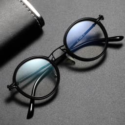 Shatar High Quality Retro Round Frame Reading Glasses Men Women Fashion Punk Metal Anti Blue Light Prescription Glasses