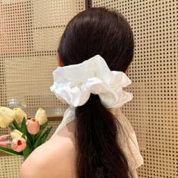 1pcs Extra Large Faux Silk Fluffy, High Elasticity, Soft & Silky, Luxury Casual Comfortable Fashion Scrunchie For Women