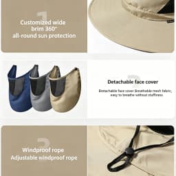 Sunscreen Integrated Fisherman Hat for Unisex Summer Outdoor Mesh Breathable Face Mask Cycling Fishing Neck Protection Hat