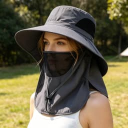 Sunscreen Integrated Fisherman Hat for Unisex Summer Outdoor Mesh Breathable Face Mask Cycling Fishing Neck Protection Hat