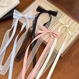 Fashion Bow Ribbon Hair Clips For Women Girls Lace Hairpins Barrettes Set Korean Bow Clips Party Hair Accessories Headwear Gifts