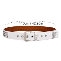 Studded Belt Punk Rock Rivet Belt Grommet Threads Belt with Bright Metal Pyramid for Women Men Black Pink White